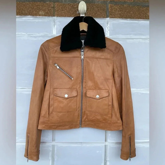 Doma leather lamb tan jacket size medium - Picture 1 of 17